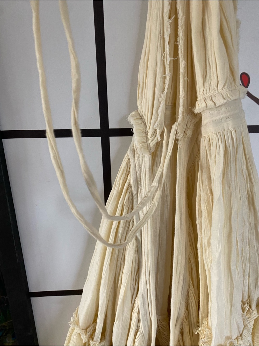 Free People Soft Cream Tiered Halter Lacey Mini Dress - Picture 5 of 6